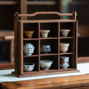 Portable 9-Compartment Cup Rack